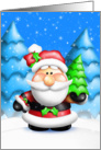 Happy Holidays, Whimsical Santa with Christmas Tree card