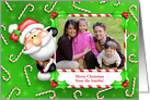 Merry Christmas, Whimsical Santa, Candy Cane Personalized Photo Card