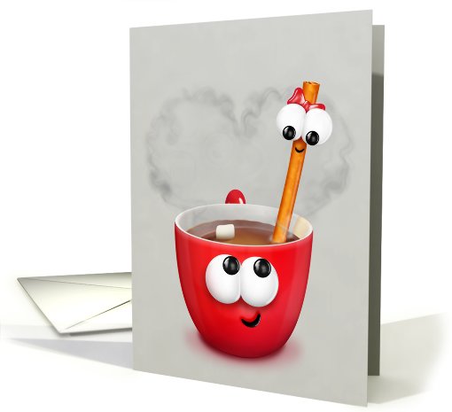 Happy Holidays, Whimsical Cocoa and Cinnamon Stick card (878609)