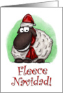 Sheep Cartoon Fleece Navidad Holiday Card White Background card