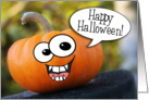 Silly Face Happy Halloween Pumpkin card