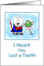 Super Tooth and Froggy Tooth Fairy Congratulations on Lost Tooth card