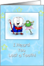 Super Tooth and Froggy Tooth Fairy Congratulations on First Lost Tooth card