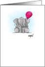 Cartoon Elephant Belated Happy Birthday card