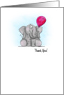 Cartoon Elephant Thank You for Friendship card