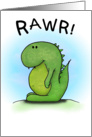 Silly Cartoon RAWR Dinosaur Polite Birthday Card