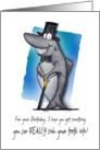 All dressed up cartoon Shark Birthday Card