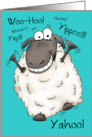 Sheeper Excited Cartoon Sheep Birthday Card