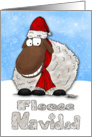 Silly Cartoon Sheep Fleece Navidad Christmas Card