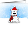 Little White Fluffy Dog Happy Holidays Card