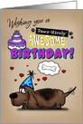 Basset Hound Awesome Birthday card