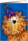 Orange Cartoon Birthday Cat card