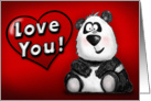 Love You Valentine Panda Card