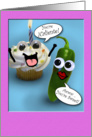 Happy Birthday Hot Stuff, Cupcake and Chili Pepper card
