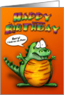 Funny Pinata Eating Gator Vertical Birthday Card