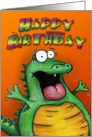 Excited Gator Birthday Card