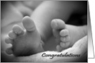 Tiny Baby Feet Soft Monochrome Congratulations Card