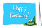 Cartoon Alligator Frame Happy Birthday Card