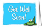 Cartoon Alligator Get Well Soon Card