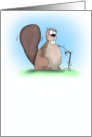 Cute Cartoon Beaver with Cane Birthday Card