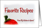 Favorite Recipe Sweet Watercolor Strawberry Card