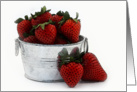 Recipe Card Watercolor Bucket of Strawberries card