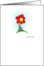 I Miss You Personalizable Watercolor Cartoon Flower card