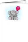 Elephant with Balloon Cartoon Blank card