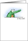 Mini Daydreaming Miss You Alligator Cartoon Blank card