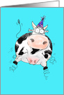 Springy Cow Cartoon Happy Birthday card