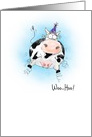 Little Springy Cow Cartoon Happy Birthday card