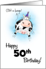 50th Birthday Little Springy Cartoon Cow card