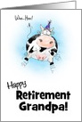 Little Springy Cartoon Cow Happy Retirement Grandpa card