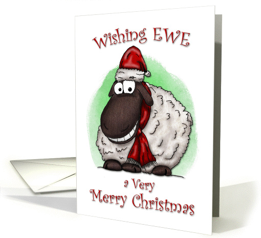Wishing Ewe Sheep Merry Christmas card (1003711)