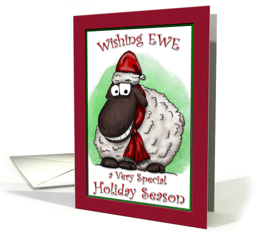 Wishing Ewe Sheep Happy Holidays card (1003719)