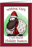 Wishing Ewe Sheep Happy Holidays Card