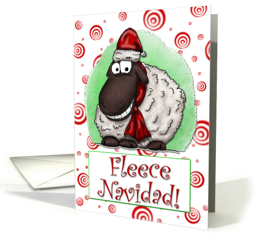 Sheep Cartoon Fleece Navidad Holiday card (1004159)