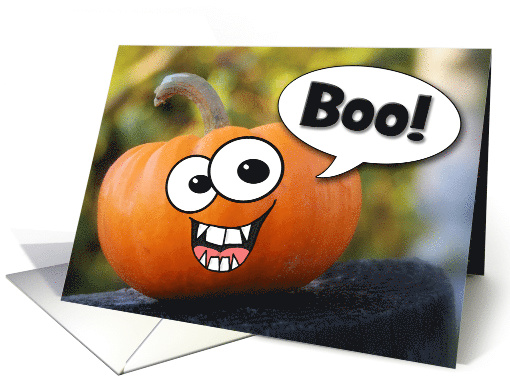 Boo! Funny Pumpkin Halloween card (1059275)
