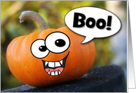 Boo! Funny Pumpkin Halloween Card