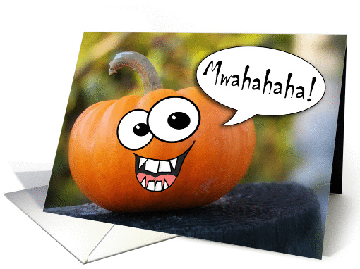 Funny Evil Laughing Pumpkin Halloween card (1059303)