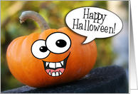 Silly Face Happy Halloween Pumpkin card