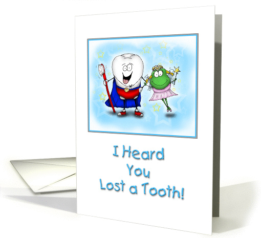 Super Tooth and Froggy Tooth Fairy Congratulations on Lost Tooth card