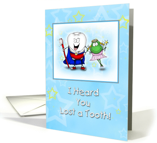Super Tooth and Froggy Tooth Fairy Congratulations on Lost Tooth card