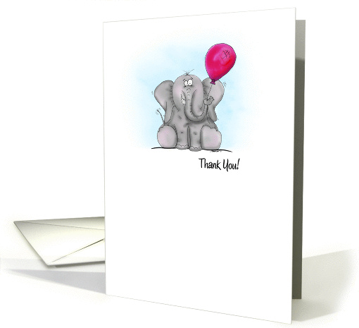 Cartoon Elephant Thank You card (1062273)