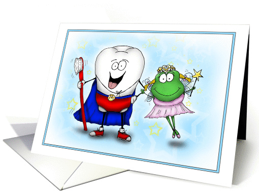 Super Tooth and Froggy Fairy Congratulations card (1294616)