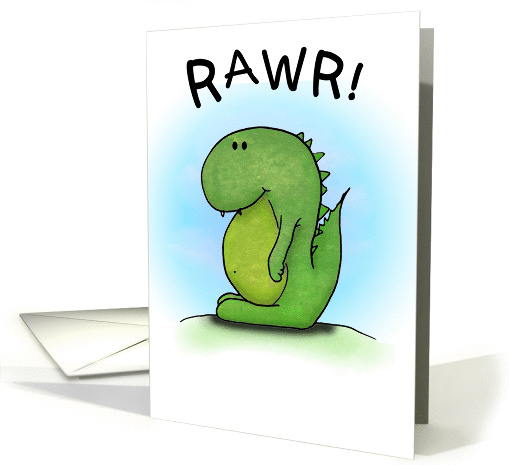 RAWR Dinosaur Happy Birthday Text Message card (1295312)