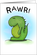RAWR Dinosaur Happy Birthday Text Message card