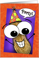 Silly Cartoon Birthday Party Peanut card