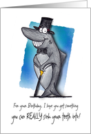 All dressed up cartoon Shark Birthday Card