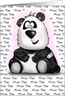 Miss You Cartoon Panda card